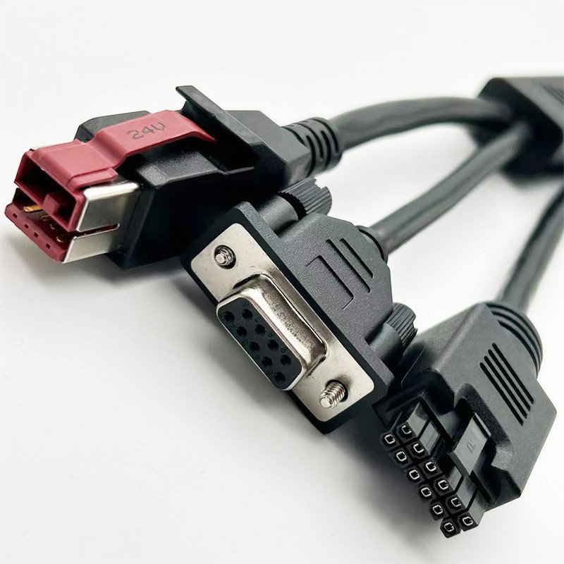 定制micro fit 3.0 12pin to Powered สาย USB 24V+ DB9 PIN