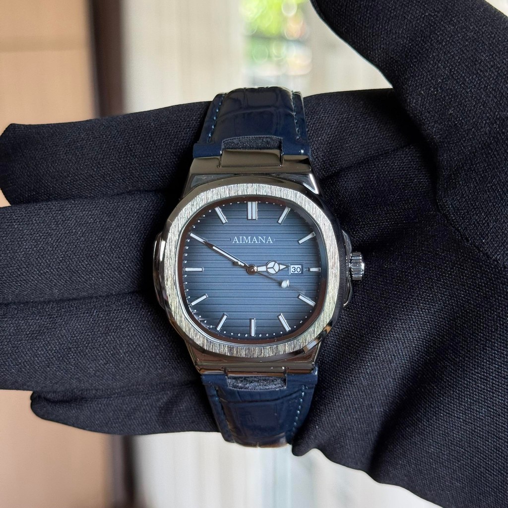นาฬิกาข้อมือ  AIMANA รุ่น 8602 หน้าปัด 40 มิล สายหนัง ขนาดกำลังพอดีข้อมือ รูปแบบทันสมัย ใส่ติดข้อมือ