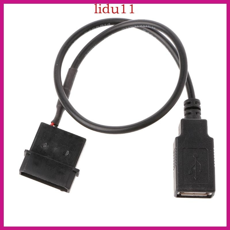 LID 2-Pin Peripheral Molex to Female 5V USB Power Adapter Cable 30cm