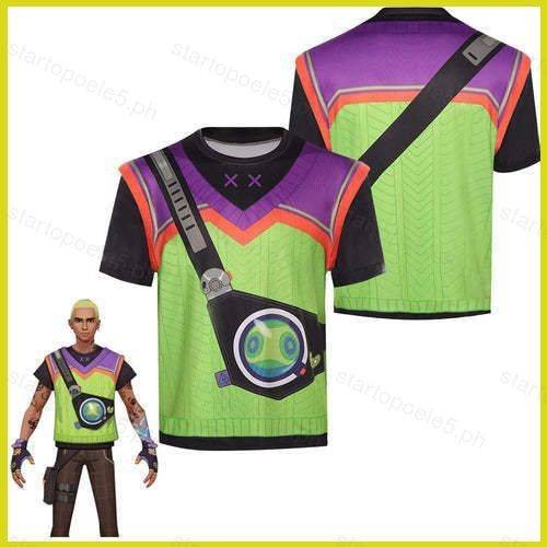 เสื้อยืดอะนิเมะแขนสั้น Valorant Gekko สำหรับคอสเพลย์ แบบกราฟิกเต็มตัว เหมาะกับฤดูร้อน