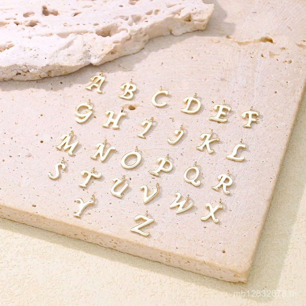 จี้ตัวอักษร DIY Au375 สไตล์หรู ทำจากเครื่องประดับทองคำแท้ 9K เหมาะสำหรับสร้อยคอมากความพิเศษ