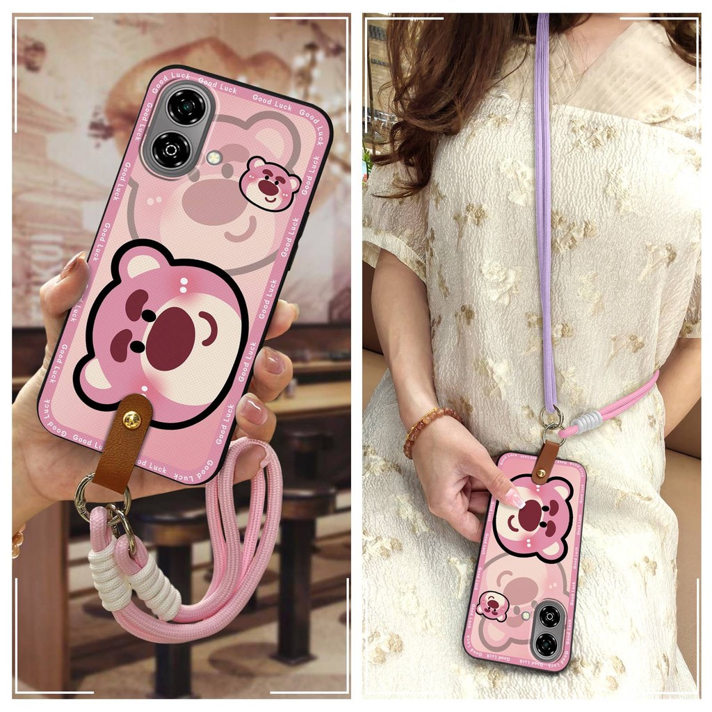 ฝาหลังแฟชั่นออกแบบเคสโทรศัพท์สําหรับ ZTE Blade A35e 6GB RAM 64GB ป้องกันฝุ่น Soft Case สร้อยคอ Lanya