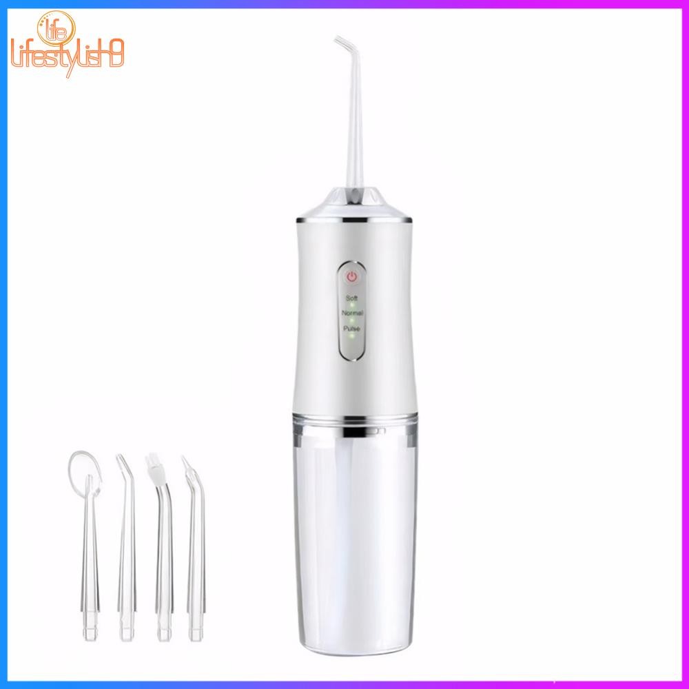 Flosser ทันตกรรมน้ํา Flosser น้ําไร้สายแบบชาร์จไฟได้ 4 เคล็ดลับ Jet เครื่องทําความสะอาดฟันไฟฟ้า IPX7 กันน้ําสําหรับลมหายใจสดชื่น
