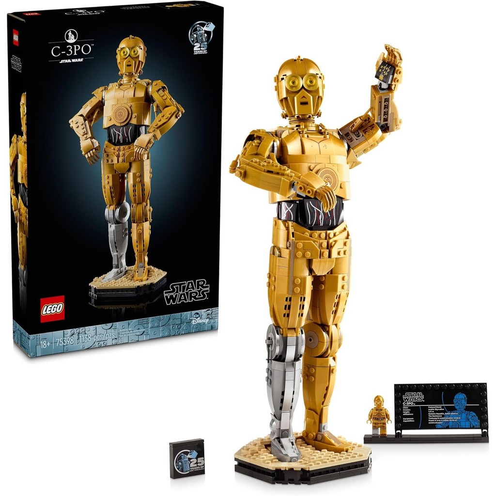 LEGO Star Wars C-3PO Buildable Droid Figure, Build and Display Model with C-3PO Minifigure, แฟน ๆ หร