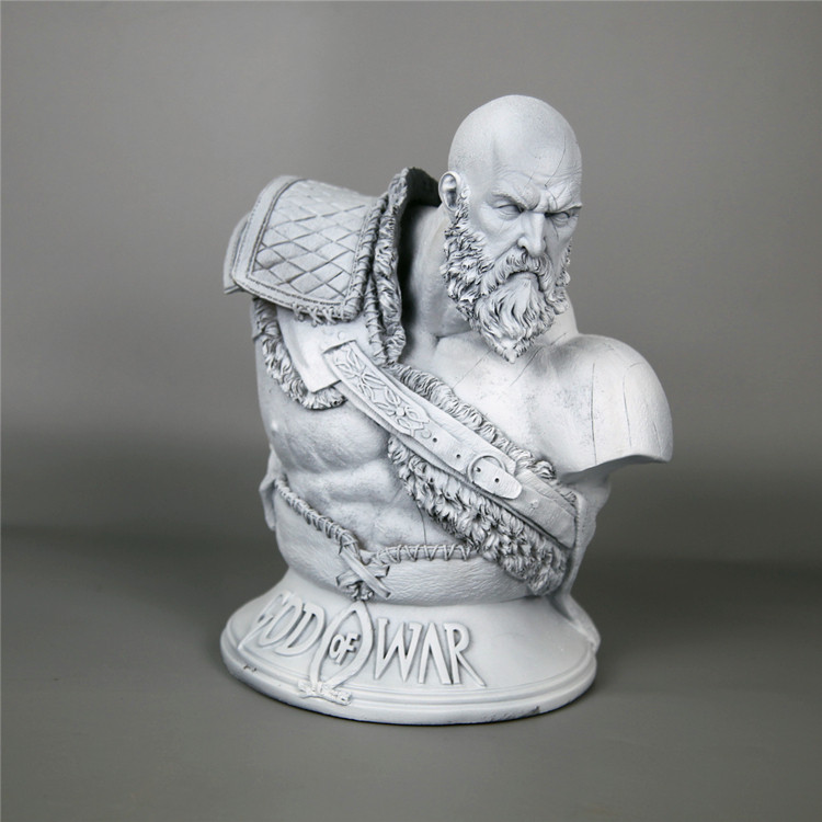 [คุณภาพสูง] God of War 4 God of War 4 God of War 4 God of War 1/3 รูปปั้นหน้าอกเลียนแบบ Bronze เครื่