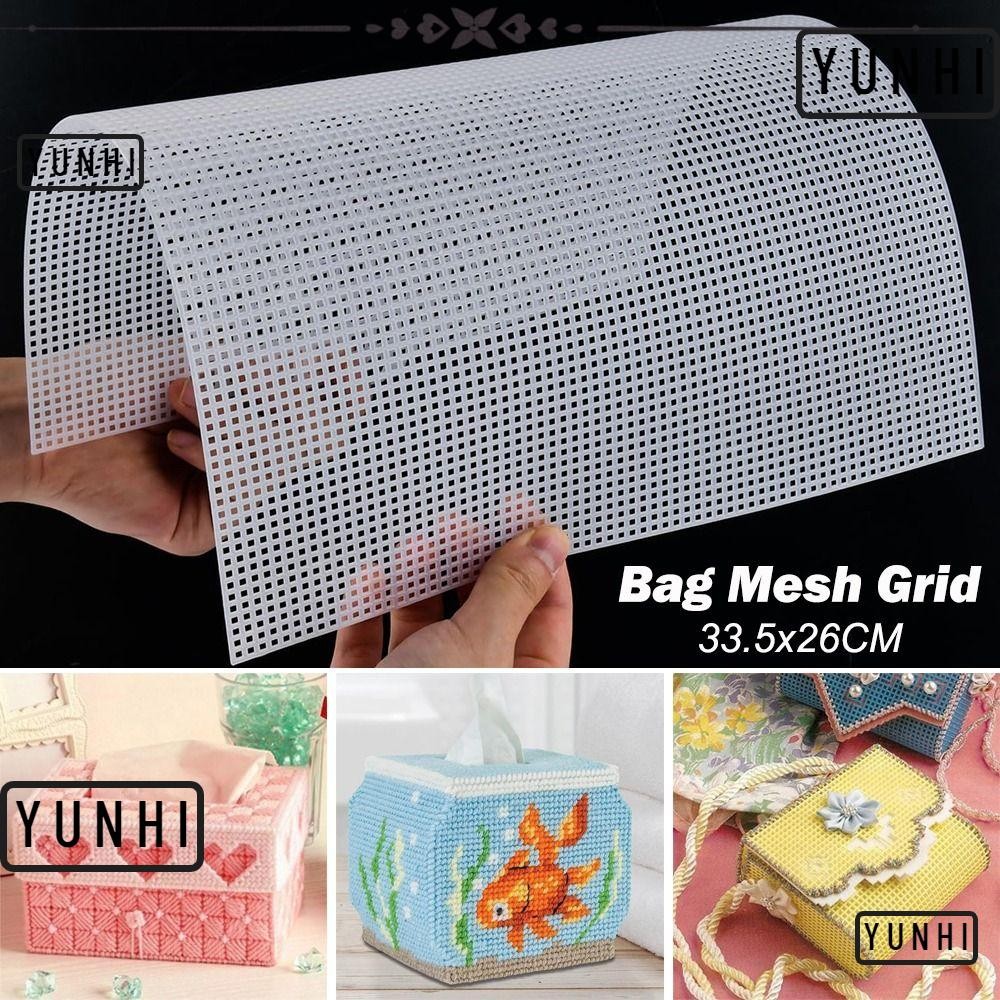 YUNHI Bag Mesh Grid, White 7CT Canvas Bag Sheets, 33.5x26CM Plastic Bag Rug