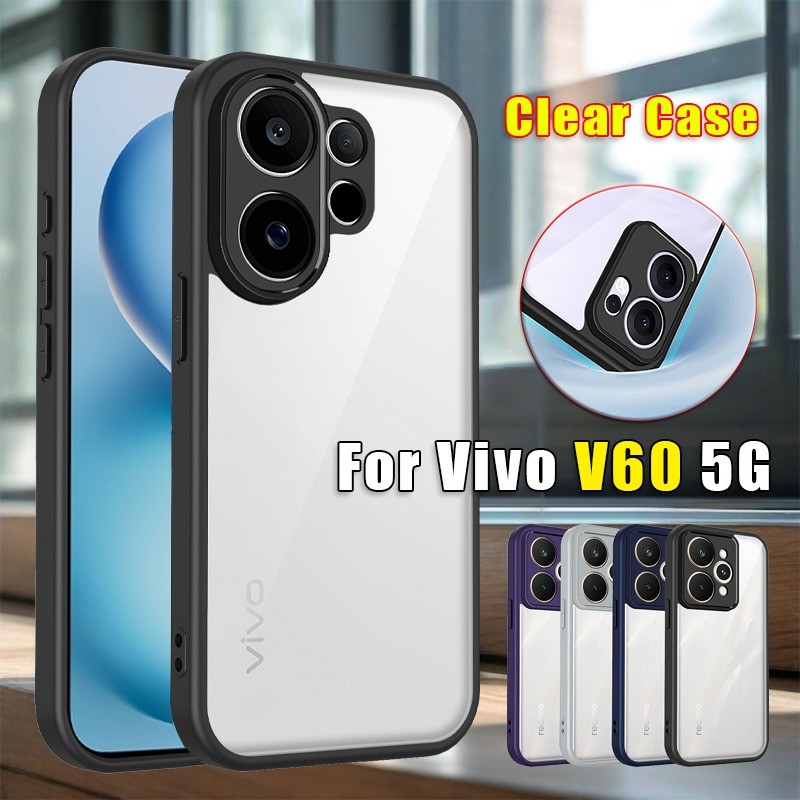 Anti-Scratch Clear Matte สําหรับ Vivo V60 VivoV60 V 60 5G 2025 Frosted เคสโทรศัพท์กันกระแทกกล้องป้องกันพลาสติกแข็งปกหลัง