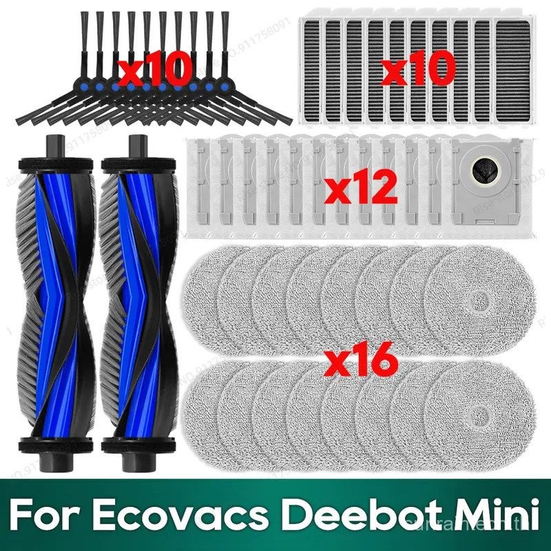 Compatible for Ecovacs Deebot Mini Accessories Main Brush Hepa Filter Dust Bag Mop Cloth Spare Parts