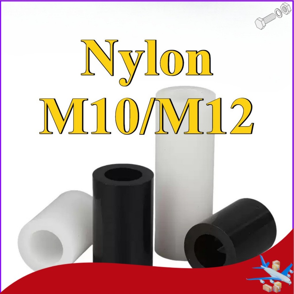 M10/M12 ฉนวนแยกคอลัมน์พลาสติกกระบอก Hollow ผ่านคอลัมน์สนับสนุน Spacer คอลัมน์ความสูงคอลัมน์ ABS เครื
