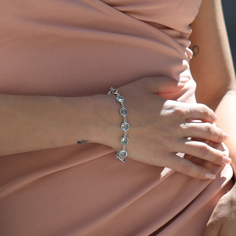 GSK Gem Jewelry ชุด 3 ชิ้น สร้อยคอลาพิสลาซูลি สร้อยข้อมือและต่างหู สเตอร์ลิงซิลเวอร์ S925