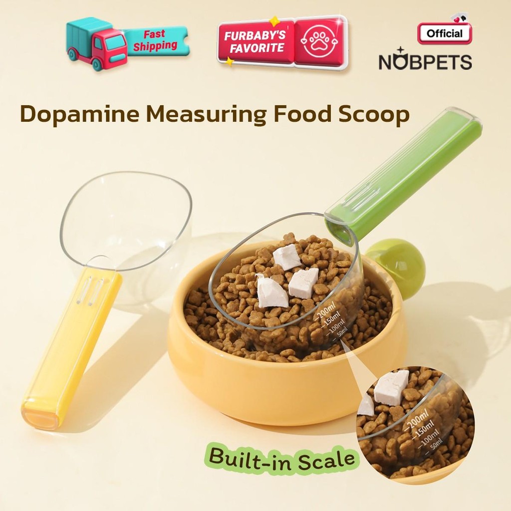 NOBPETS & SAYAPET Dopamine เครื่องชั่งแบบแขวน ที่ตักอาหารกึ่งโปร่งใส - สีเขียวสด