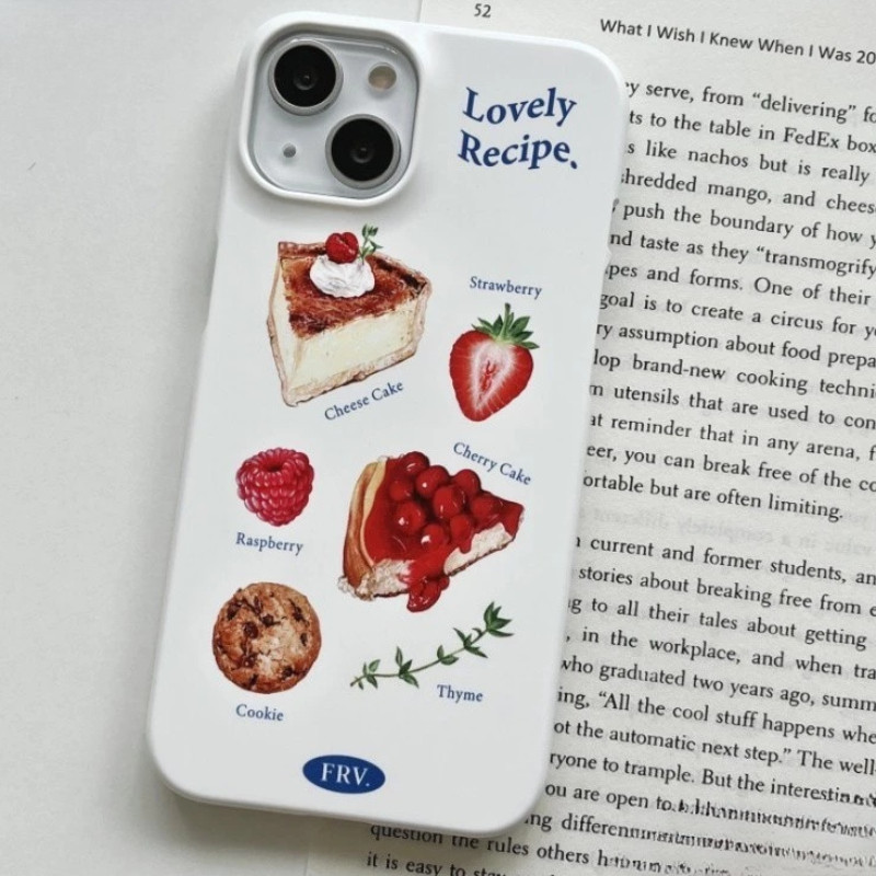 Retro ผลไม้เค้กอาหารรูปแบบเคสโทรศัพท์สําหรับ iPhone 17 16 15 14 13 12 11 Pro Max 17 AIR 14 15 Plus 1