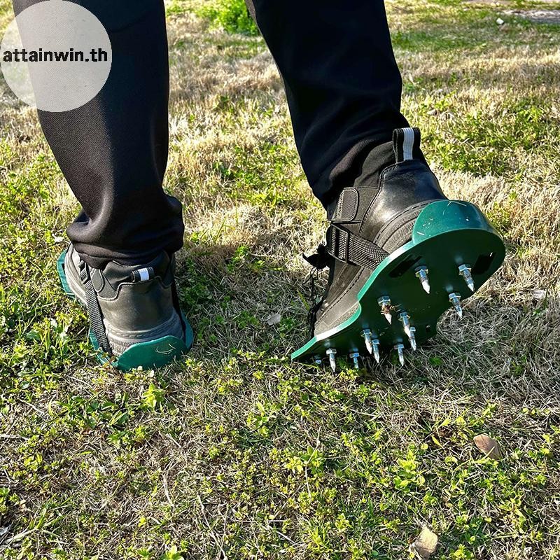 Attainwin Spike Aerator รองเท้าสำหรับทำอากาศในดิน ออกแบบมาเพื่อความสะดวกในการทำงานในสนามหญ้าและสวน