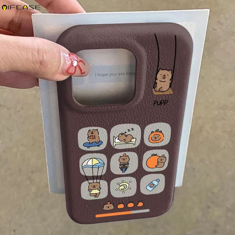 สําหรับ OPPO Reno 6 5 5K 4Z K13 Turbo Pro ค้นหา X8s Plus X8 Pro X7 R17 R15 F11 เคสโทรศัพท์น่ารัก Capybara สีส้มการ์ตูนตลก Capibala ชีวิตประจําวันลิ้นจี่เนื้อปลอกอ่อนกรณี