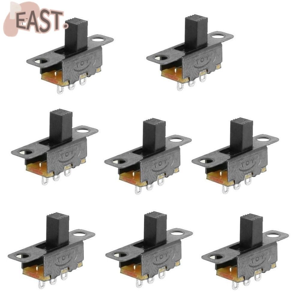 EASTS 8 ชิ้นสวิตช์สไลด์, SS12F15VG6 DC 50V 0.5A Micro Mini Toggle Switch, 3 ขา 2 ตําแหน่ง 6 มม.แผง M