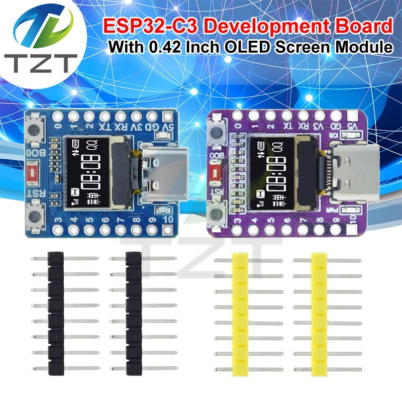ESP32-C3 บอร์ด OLED พร้อมโมดูล OLED ขนาด 0.42 นิ้ว Wifi+บลูทูธ ESP32 บอร์ดพัฒนา