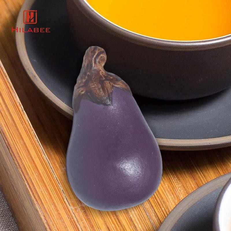 [UsusexaMY] Eggplant Tea Pet Handcrafted ประติมากรรมผักสําหรับโต๊ะ Tearoom Desktop