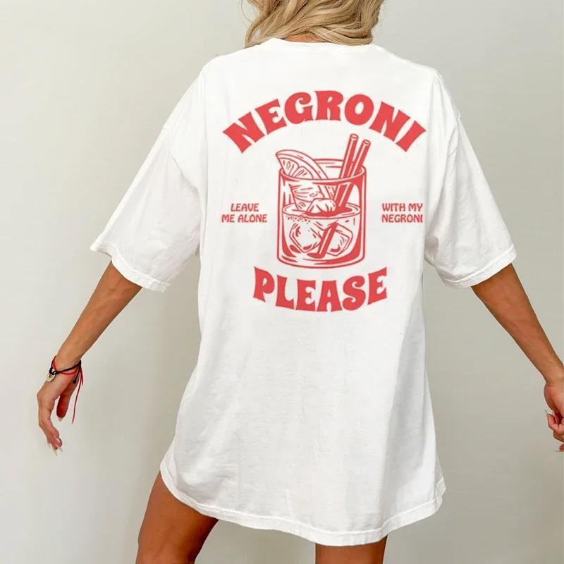 COD Negroni Please Graphic T-Shirts Vintage Streetwear Women Cut GPGJ