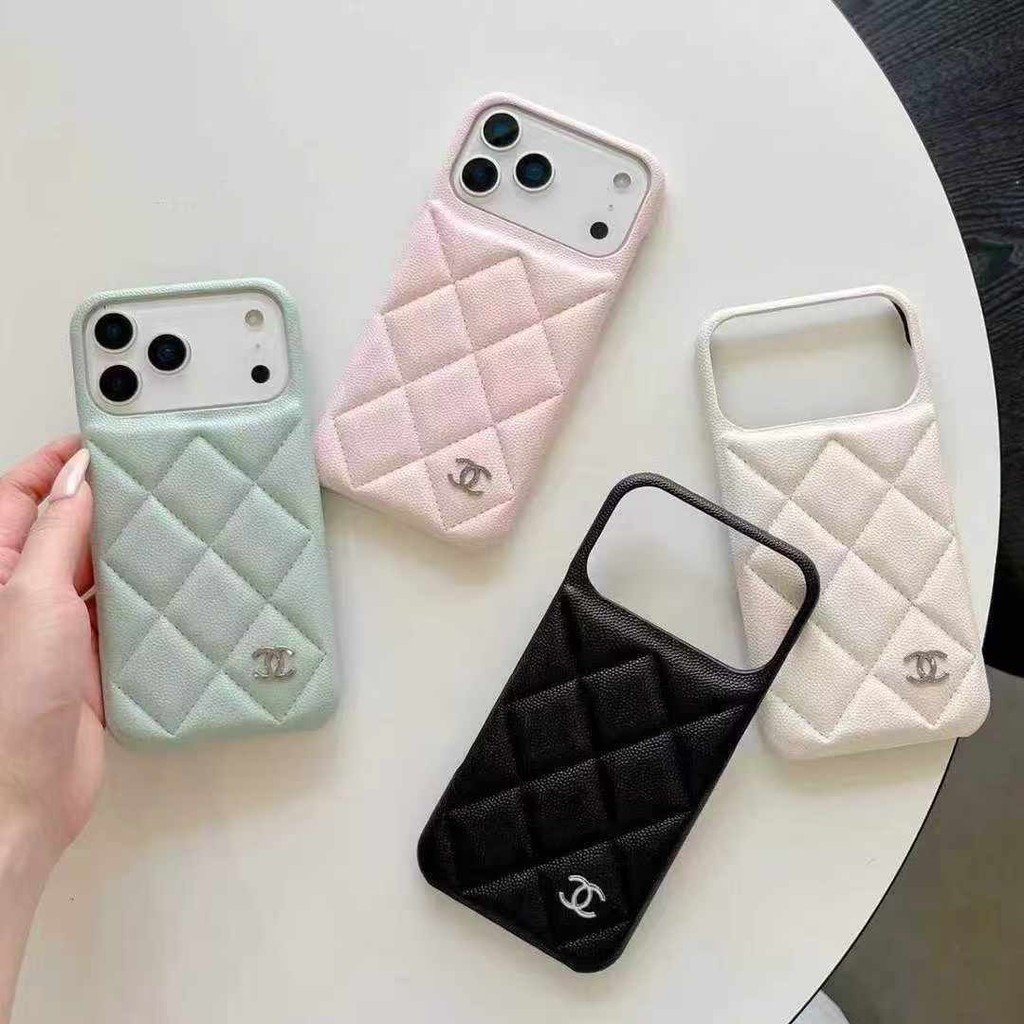 สําหรับ iPhone17 17 air 16 16 Pro 16 Pro Max 15 14 13 12 11 Pro Max แฟชั่นคาเวียร์หนังเคสโทรศัพท์