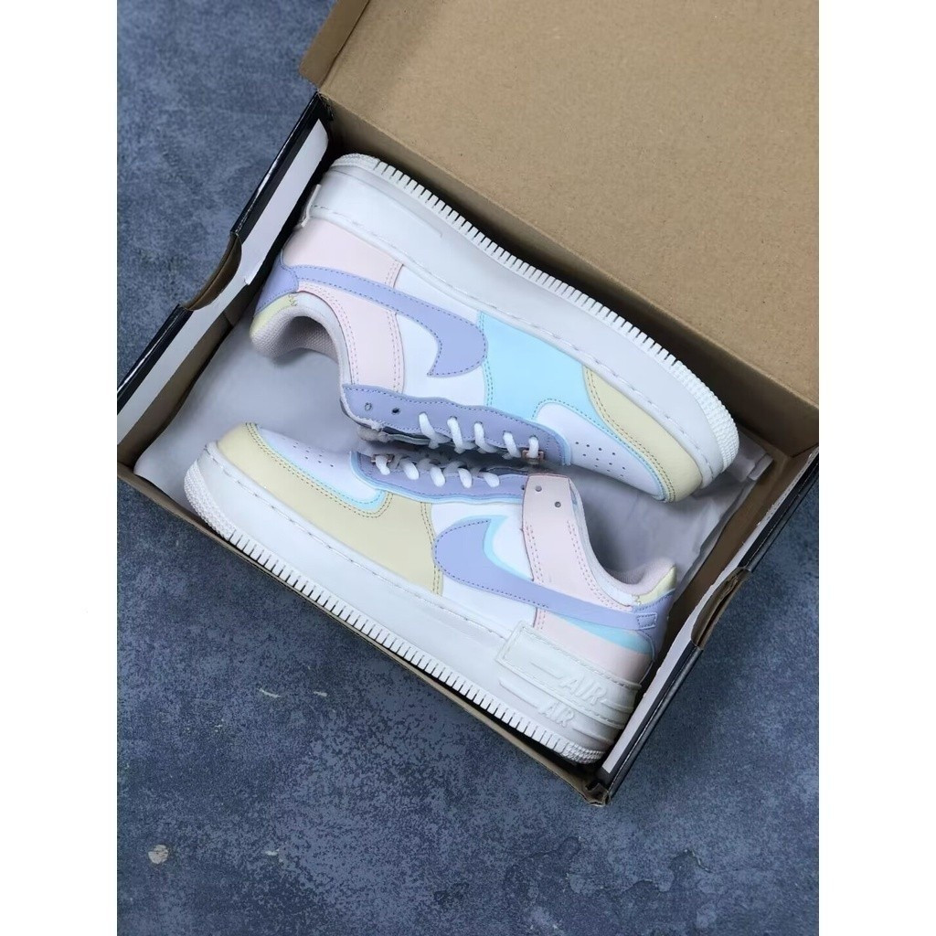 ขายร้อน NK AIR FORCE 1 SHADOW Macaron รองเท้าวิ่งลําลอง CI0919-106 35.5-40