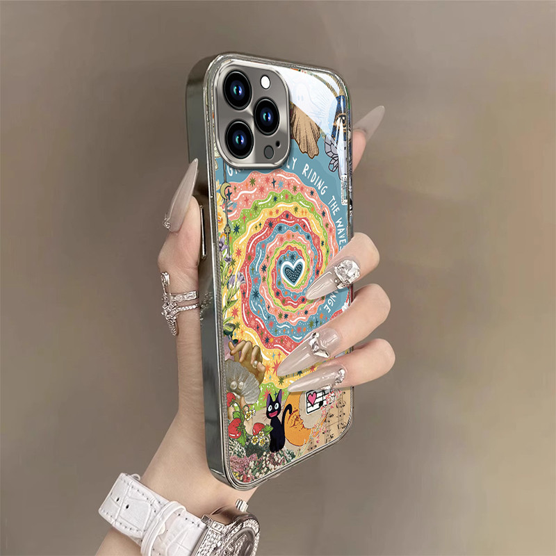 เหมาะสําหรับ Apple 16promax เคสโทรศัพท์ใหม่ iphone15pro แก้ว 14 กันกระแทก 13 น่ารักหญิง 12 Influence