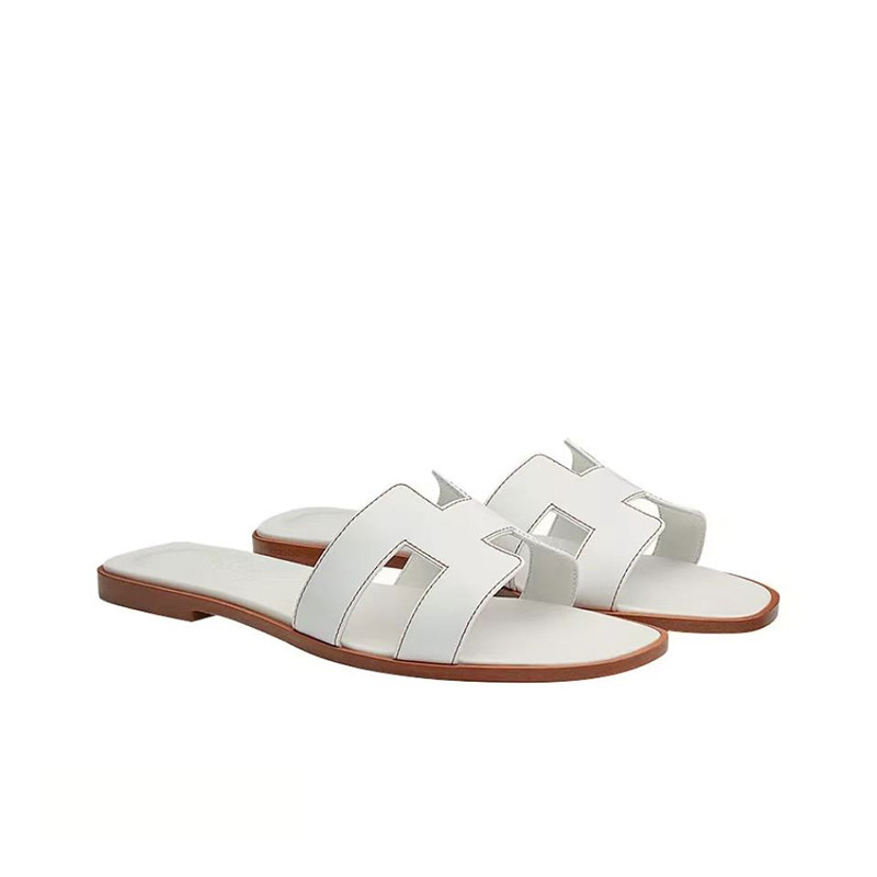 Hermes/Hermesรองเท้าแตะผู้หญิงฤดูร้อนสวมใส่ด้านนอกสไตล์ใหม่ 2022 Oran H Letterแฟชั่นรองเท้าแตะลําลอง