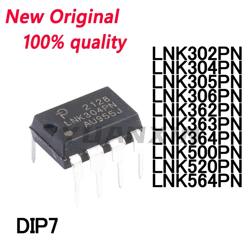 5PCS LNK302PN LNK304PN LNK305PN LNK306PN LNK362PN LNK363PN LNK364PN500PN LNK520PN LNK564PN DIP7 ชิปจ