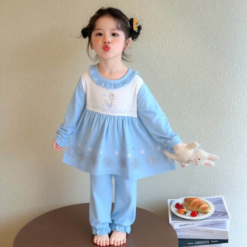 ชุดนอนแขนยาวสำหรับเด็กหญิง สไตล์เจ้าหญิง เหมาะสำหรับฤดูใบไม้ร่วง ไซ즈 90-140 - รูปที่ 3