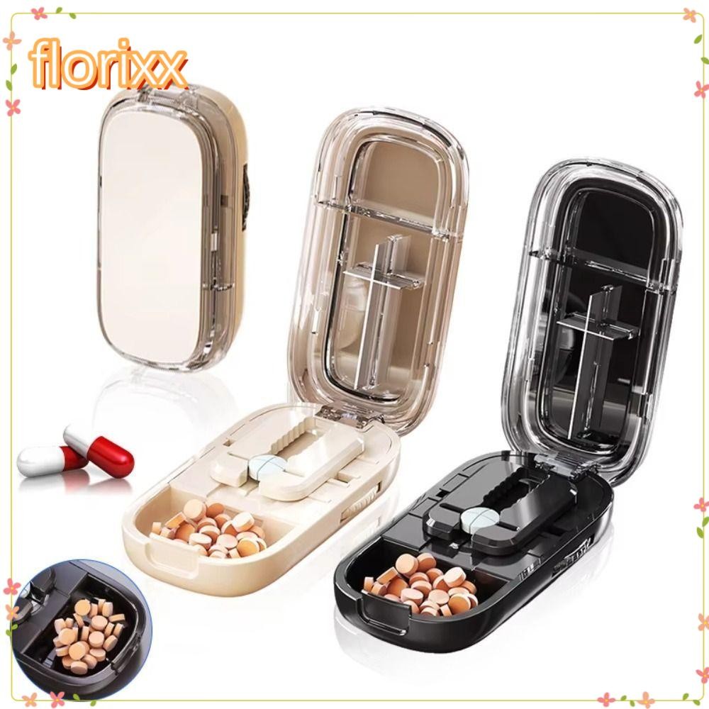 จัดส่งจากประเทศไทยFLORIXX กล่องเก็บเครื่องตัดยา, Divider Organizer กันฝุ่น Quartering Pill Cutter, ยาแท็บเล็ตยา Divider สําหรับยาขนาดเล็กหรือขนาดใหญ่