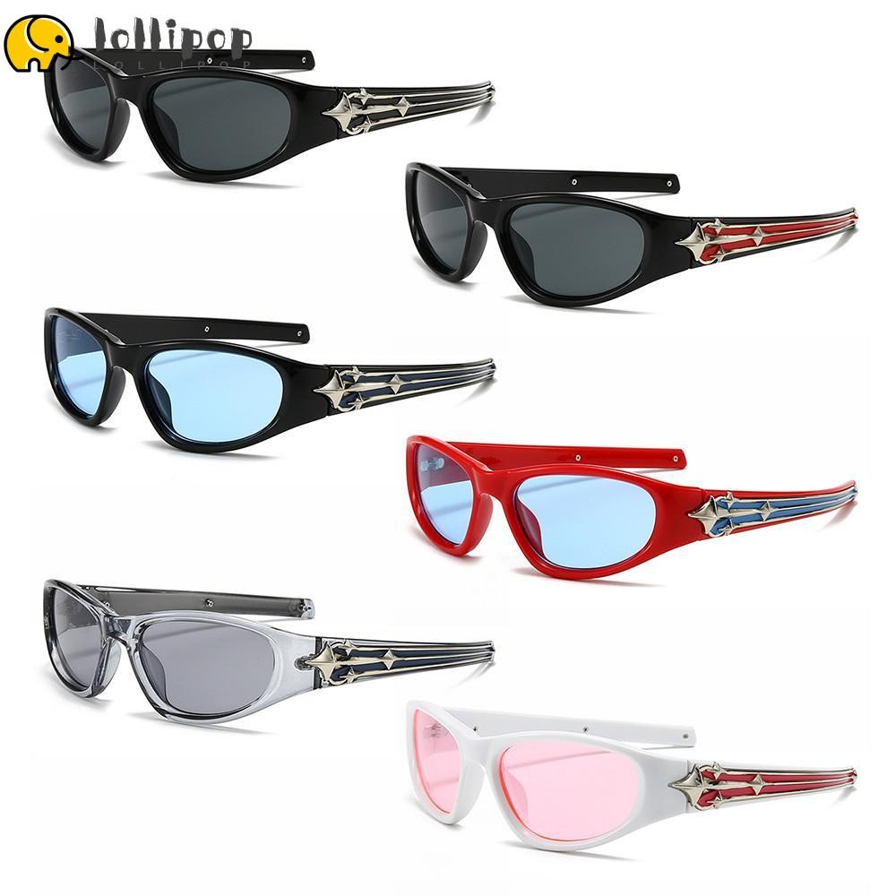 LOLLIPO1 แว่นตากันแดดกีฬา, Punk Fashion Designer แว่นตากันแดด, Vintage Y2K Mens Shades สําหรับผู้หญิ