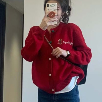 E1 เสื้อขนสัตว์แขนยาวผู้หญิง ullzang ถักเสื้อสเวตเตอร์ถักรอบคอสไตล์เกาหลีคอนซีลเลอร์ M349 K-10.2 e2