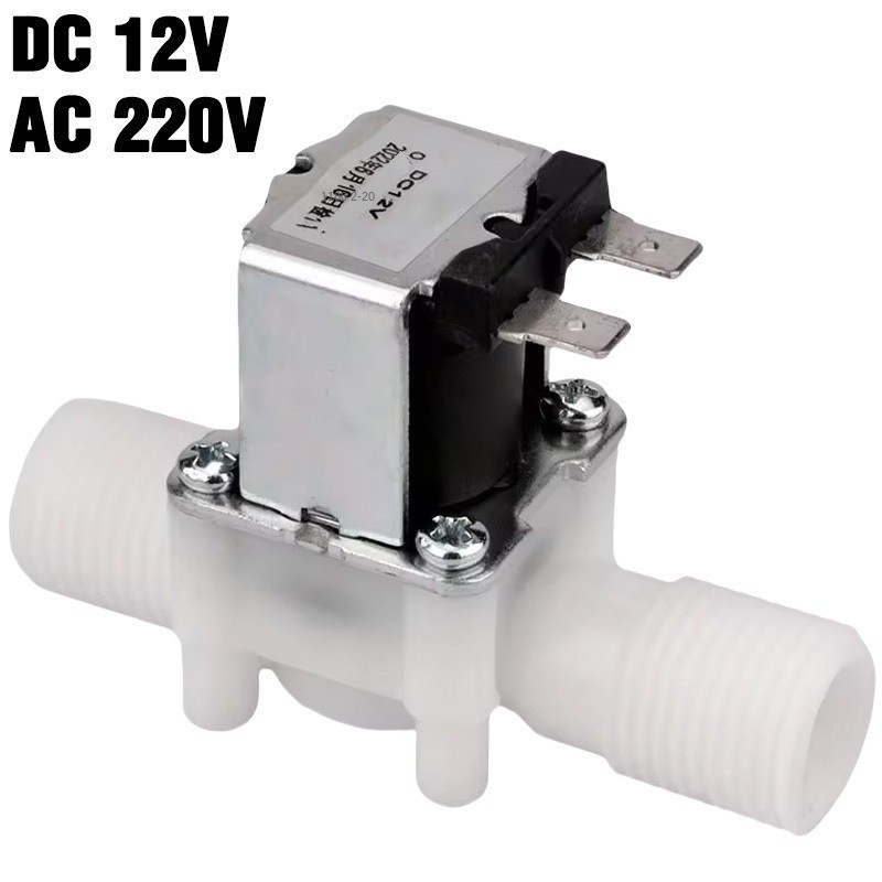 ไฟฟ้าน้ําโซลินอยด์วาล์วสวิทช์ควบคุม Air 1/2 3/4 DC 12V NC N0
