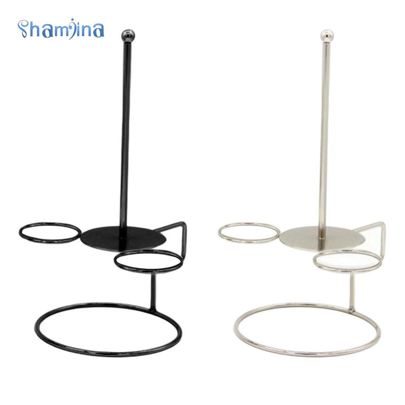 Shamjina Onion Ring Tower เช่น ขาตั้งอาหาร, ที่วางโดนัทและชั้นวางมัฟฟิน, ที่วางกระเป๋าโลหะที่ทนทานสํ