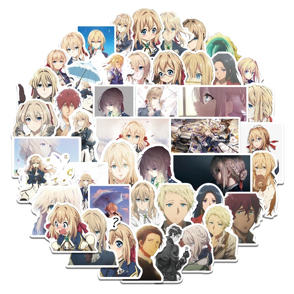 สติ๊กเกอร์ Violet Evergarden (50 ชิ้น) - สติ๊กเกอร์ตกแต่งน่ารักสําหรับ DIY Embellishment & ตกแต่งทุกวัน