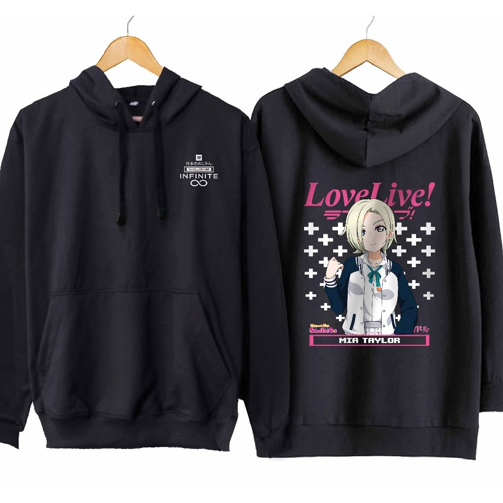 เสื้อแจ็คเก็ตมีฮู้ดอนิเมะที่ไม่มีที่สิ้นสุด! MIA TAYLOR - NIJIGASAKI HIGH SCHOOL IDOL CLUB วัสดุผ้าฝ