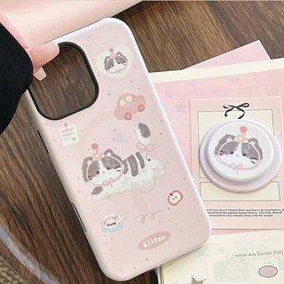 Ins น่ารัก Fat-faced Cat การ์ตูนแม่เหล็กโปร่งใสสําหรับ Iphone 17 16 15 14 11 12 13 PRO MAX ปลอกฝาครอบป้องกัน AT2556