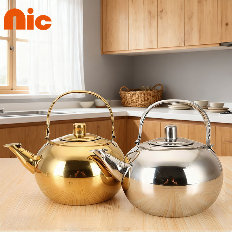 NIC กาน้ำชา เหยือกชงชา กาน้ำร้อนสแตนเลสแท้ เหยือกชงกาแฟ พร้อมฝาปิด สเตนเลส ทําความสะอาดง่าย ทนความร้อน เหมาะสำหรับบ้าน