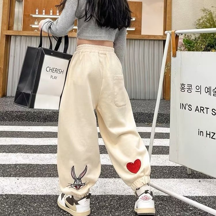 กางเกงผ้าฝ้ายแท้สไตล์เกาหลี ลายฮาเร็ม สำหรับฤดูใบไม้ร่วงและหนาว เลกกิ้งสบายๆ