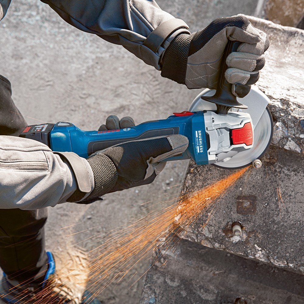 Original Bosch แบตเตอรี่ลิเธียมแบบชาร์จไฟได้ Brushless Quick เปลี่ยนเครื่องบดมุม GWX180-LI เครื่องตั