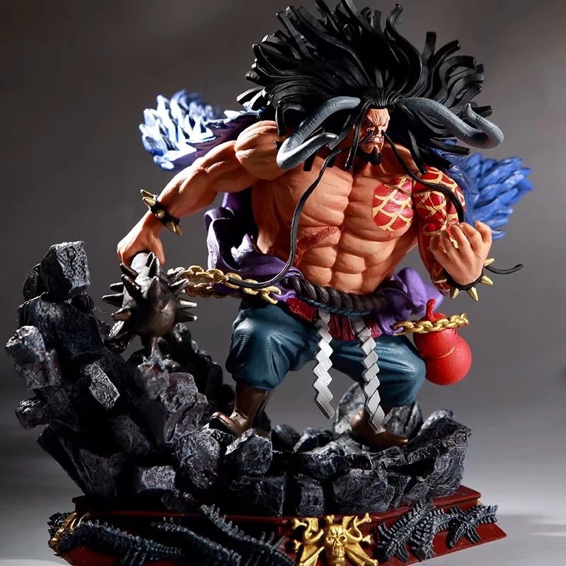 One Piece GK รูปปั้นสี่จักรพรรดิ Kaido ร้อย Beasts Kaido Battle ฉากรุ่น Boxed Figure เครื่องประดับ