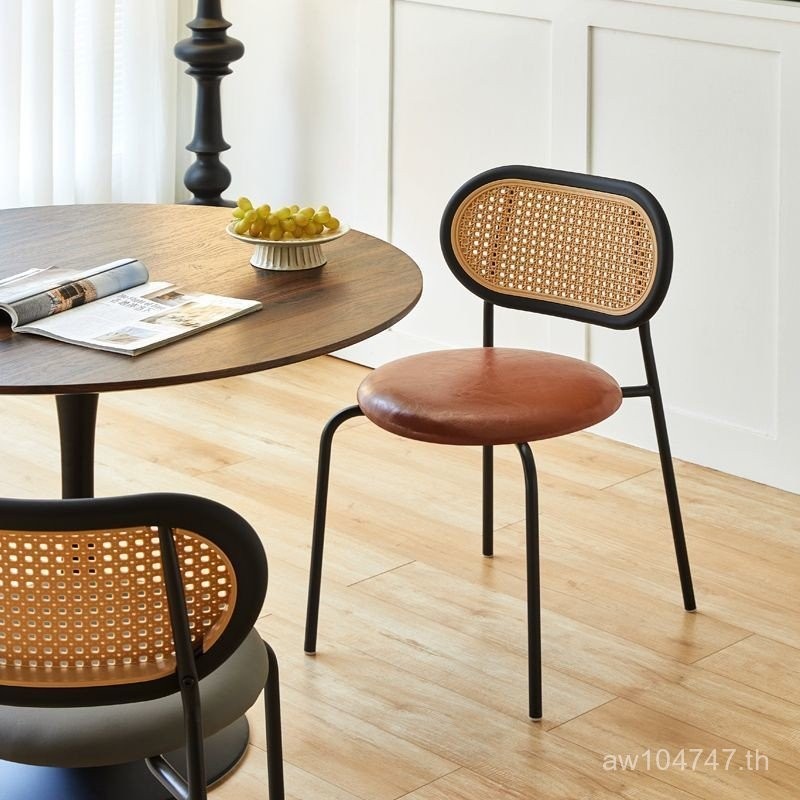 Influencer B & B Iron Art ไม้เนื้อแข็ง Leisure Cafe เก้าอี้รับประทานอาหารเก้าอี้หลังเก้าอี้ ins สไตล
