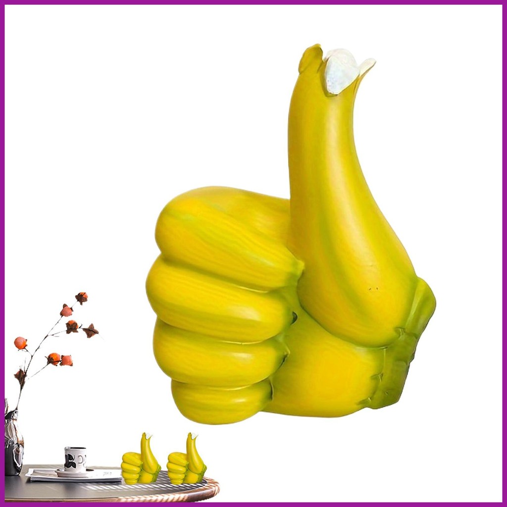 เรซิ่นกล้วย Gesture ตกแต่งกล้วย Thumb up Gesture รูปปั้นเดสก์ท็อปตกแต่งแปลก Finger Gesture zoqnph