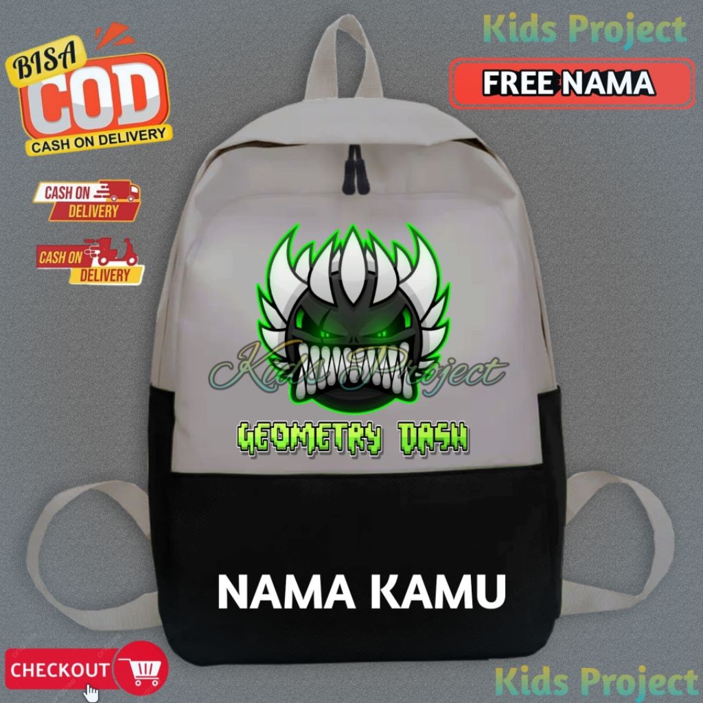 เรขาคณิต Dash X Emerald Demon กระเป๋าเป้เด็ก