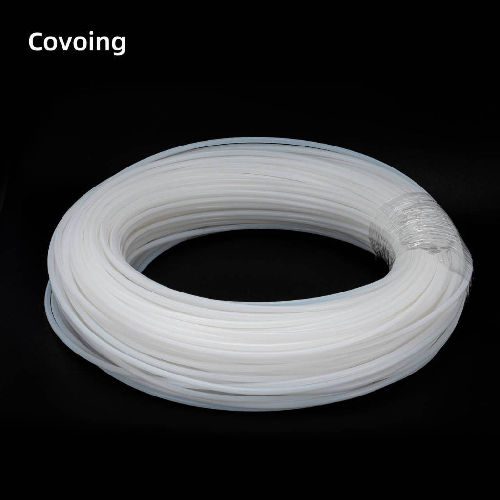 Covoing ท่อ PTFE (เทฟลอน) สีขาว วัสดุโพลีเตตระฟลูออโรเอทิลีน F4 ท่ออ่อนและท่อแข็ง ทนความร้อนสูง ทนการกัดกร่อน ไม่ทำปฏิกิริยากับสารเคมี เหมาะสำหรับงานอุตสาหกรรม ระบบลม ระบบของไหล และงานเคมี