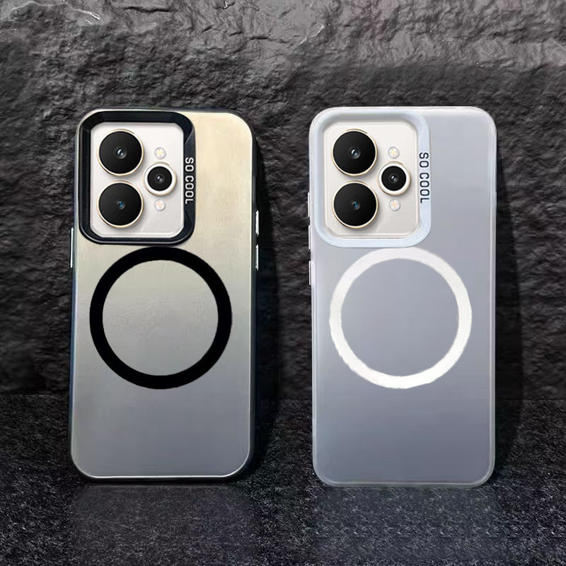 Matt Magnetic Charger อะคริลิค Hard Case สําหรับ Realme