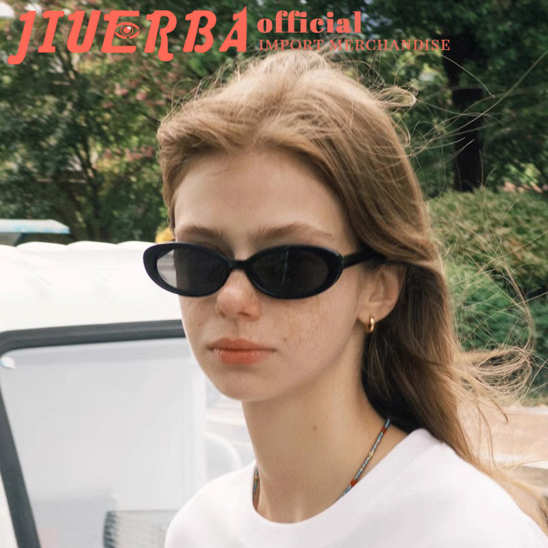 JIUERBA แว่นกันแดดทรงรี แฟชั่นสไตล์เกาหลี อินเทรนด์ในยุโรปและอเมริกา