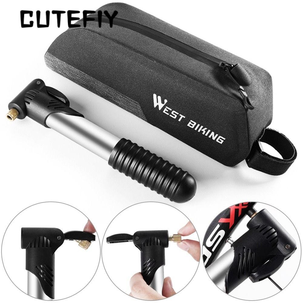 CUTEFIY MTB Bike Pump Black&Silver อุปกรณ์จักรยาน Mountain Road Bike Basketball Pump