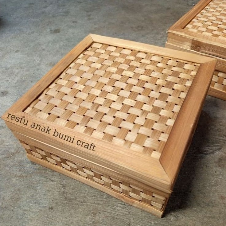 ( R25) กล่องทอไม้ไผ่ กล่องตะกร้าไม้ไผ่ไม่มี Cangking 20 ซม. 25 ซม. 30 ซม. | ไม้ไผ่ | จัดส่ง | กระเช้