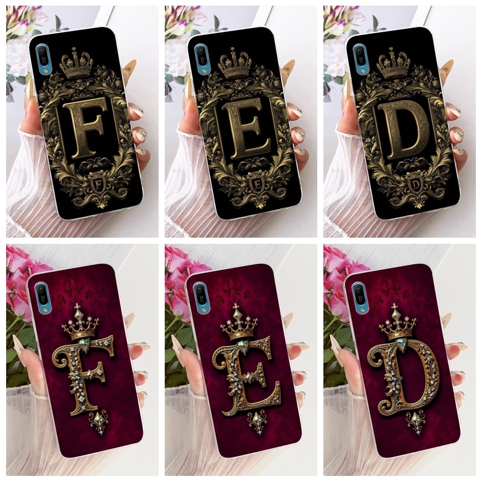 สําหรับ Huawei Y6 Pro 2019 กรณี MRD-LX2 Luxury Crown Letter ซิลิโคนปกหลังสําหรับ Huawei Y6s Y6 2019 
