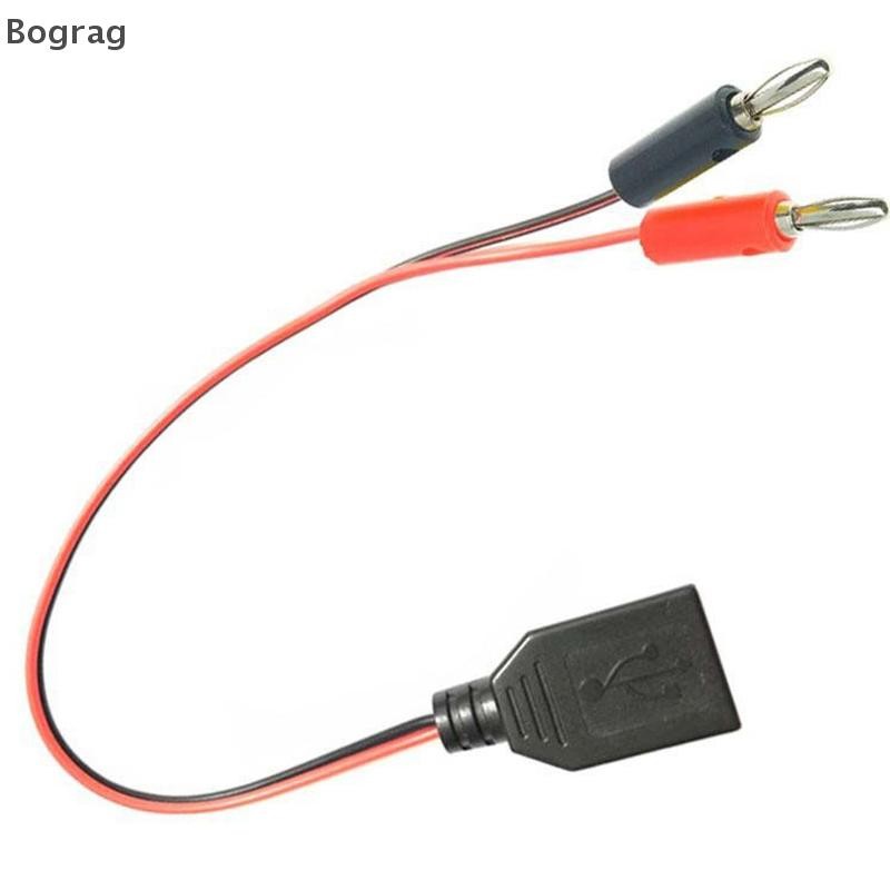 [Bogr] 1PC USB Female to 4MM Banana Plug Test Lead สายชาร์จซ็อกเก็ต USB to Banana Plug การเชื่อมต่อส